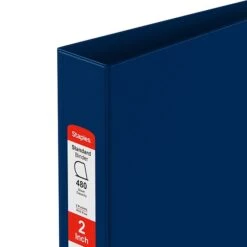 Standard 2" 3 Ring Non View Binder With D-Rings, Blue (26418-CC)