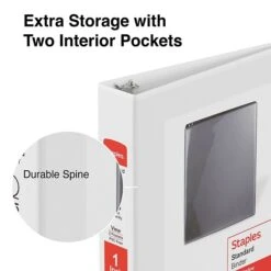 Standard 1" 3 Ring Mini View Binder, White (26457) -Scott Stationery Shop s1221777 s7