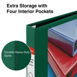 Heavy Duty 1" 3 Ring View Binder With D-Rings, Dark Green (ST56309-CC) 9 Heavy Duty 1" 3 Ring View Binder With D-Rings, Dark Green (ST56309-CC) -Scott Stationery Shop s1221890 s7