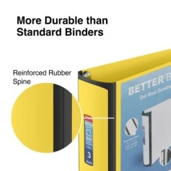 Better 3" 3 Ring View Binder With D-Rings, Yellow (20245) -Scott Stationery Shop s1223284 s7