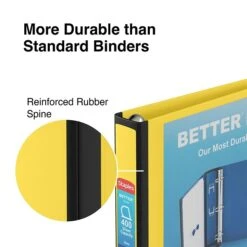 Better 1-1/2" 3 Ring View Binder With D-Rings, Yellow (19060) -Scott Stationery Shop s1223285 s7