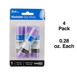 Quill Brand Washable Glue Sticks, 0.28 Oz., Purple, 4/Pack (25959-QCC) -Scott Stationery Shop s1223723 s7