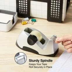 Executive Desktop Tape Dispenser, Silver 10 Executive Desktop Tape Dispenser, Silver -Scott Stationery Shop s1226299 s7