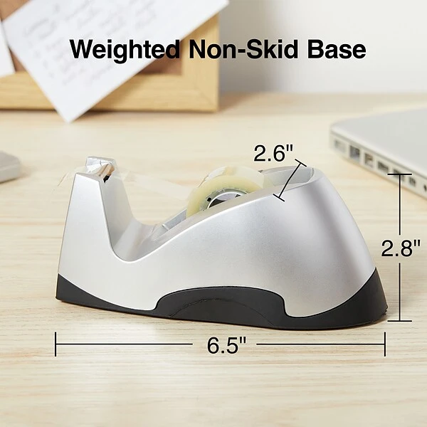 Executive Desktop Tape Dispenser, Silver 5 Executive Desktop Tape Dispenser, Silver - Image 3