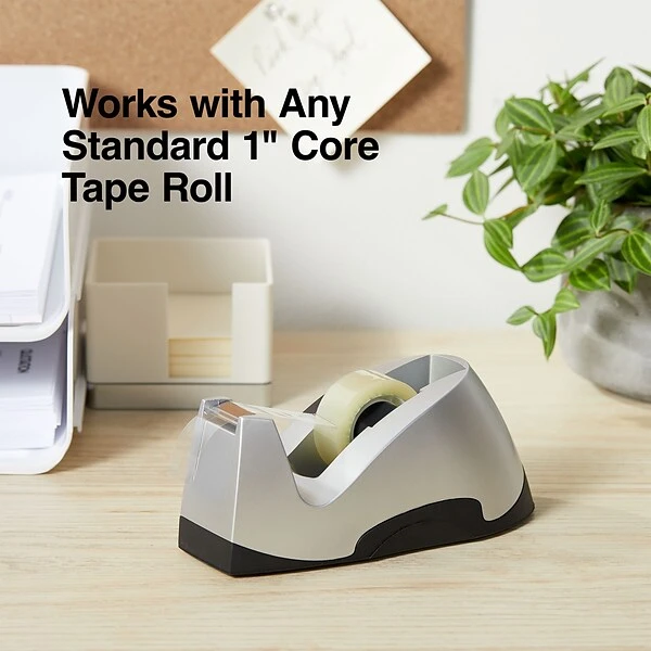 Executive Desktop Tape Dispenser, Silver 4 Executive Desktop Tape Dispenser, Silver - Image 2