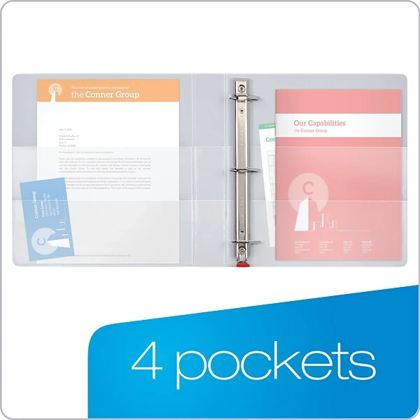 Cardinal Premier Easy Open ClearVue 3" Slant-D 3-Ring View Binder, White (CRD10330) 6 Cardinal Premier Easy Open ClearVue 3" Slant-D 3-Ring View Binder, White (CRD10330) - Image 4