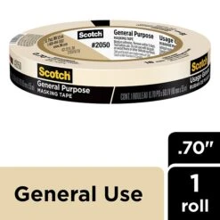 Scotch® General Purpose Masking Tape, 0.70" X 60.1 Yds. (2050-18AP)