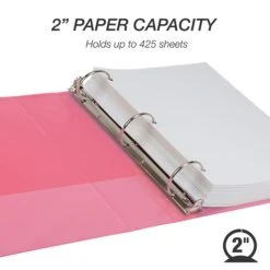 Samsill Fashion 2" 3-Ring View Binders, Pink Berry, 2/Pack (U86676) -Scott Stationery Shop sp117514329 s7