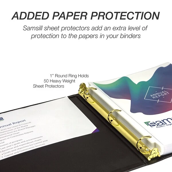 Samsill Classic Collection Executive Presentation 1" 3-Ring Binder, Black (SAM15130) 5 Samsill Classic Collection Executive Presentation 1" 3-Ring Binder, Black (SAM15130) - Image 3