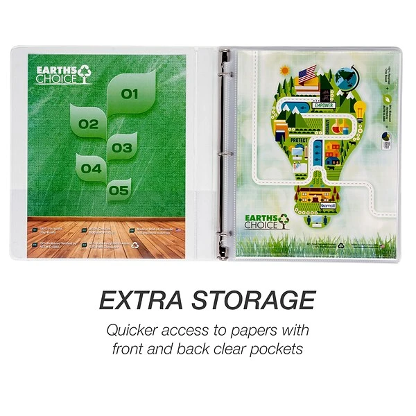 Samsill Earth's Choice Biobased 1/2" 3-Ring View Binder, White, 6/Pack (I08917) 5 Samsill Earth's Choice Biobased 1/2" 3-Ring View Binder, White, 6/Pack (I08917) - Image 3