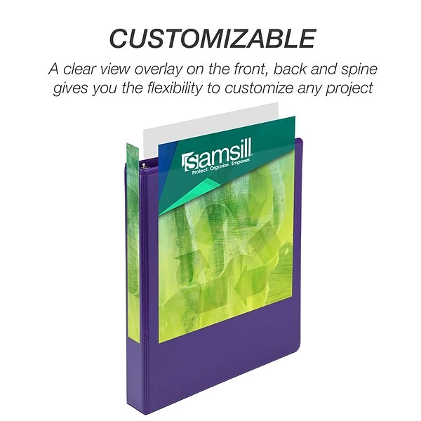 Samsill Fashion 1" 3-Ring View Binders, Purple, 2/Pack (U86308) 4 Samsill Fashion 1" 3-Ring View Binders, Purple, 2/Pack (U86308) - Image 2