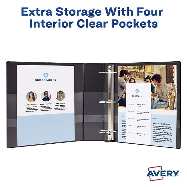 Avery TouchGuard Protection Heavy Duty 2" 3-Ring View Binder, White (17143) 8 Avery TouchGuard Protection Heavy Duty 2" 3-Ring View Binder, White (17143) - Image 6