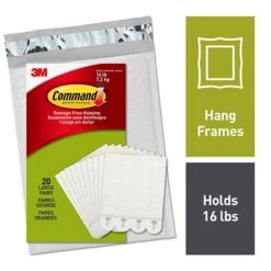 Command Large Picture Hanging Strips, Damage-Free, White, 20-Pairs (40-Command Strips) (17206-20NA)