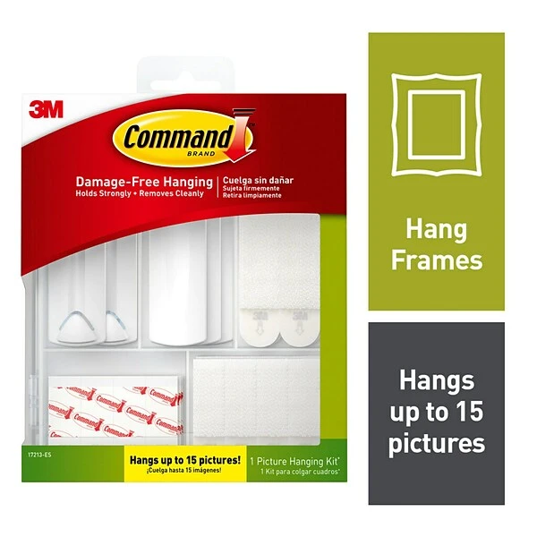 Command™ Picture Hanging Assortment Kit, White/Clear, 50/Pack (17213-ES) 3 Command™ Picture Hanging Assortment Kit, White/Clear, 50/Pack (17213-ES)