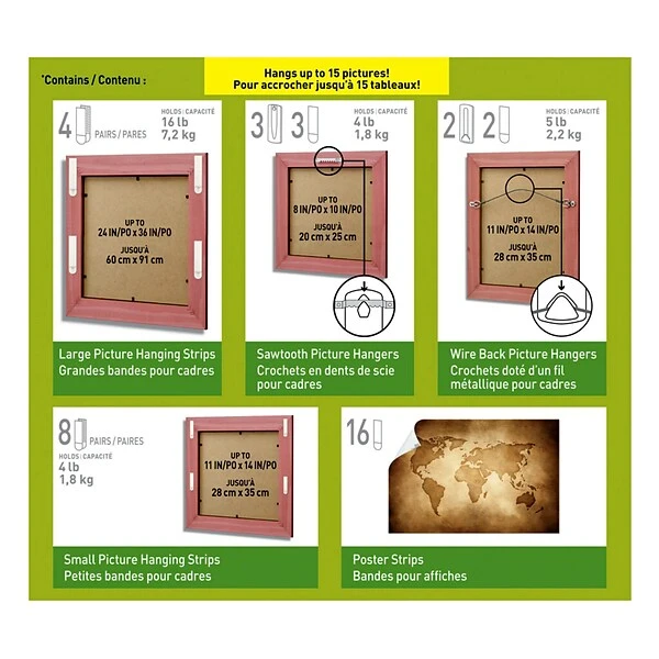 Command™ Picture Hanging Assortment Kit, White/Clear, 50/Pack (17213-ES) 4 Command™ Picture Hanging Assortment Kit, White/Clear, 50/Pack (17213-ES) - Image 2