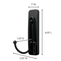 Command™ Large Double Hook, Matte Black, 1 Hook, 1 Strip/Pack (17036MB-ES) -Scott Stationery Shop sp129292262 s7
