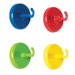 Learning Resources Super Strong Magnetic Hooks, 1.5" Diameter, 4 Per Pack, 2 Packs (LER2694-2)