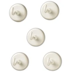 Learning Resources Magnetic Hooks, 1.25" Diameter, White, 5 Per Pack, 2 Packs (LER2698-2)