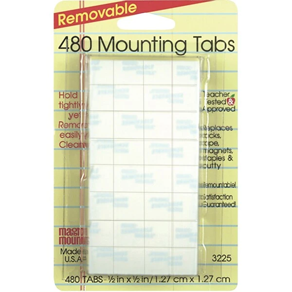 Magic Mounts® Removable Tabs, 0.5" X 0.5", 480 Per Pack, 3 Packs (MIL3225-3) 3 Magic Mounts® Removable Tabs, 0.5" X 0.5", 480 Per Pack, 3 Packs (MIL3225-3)