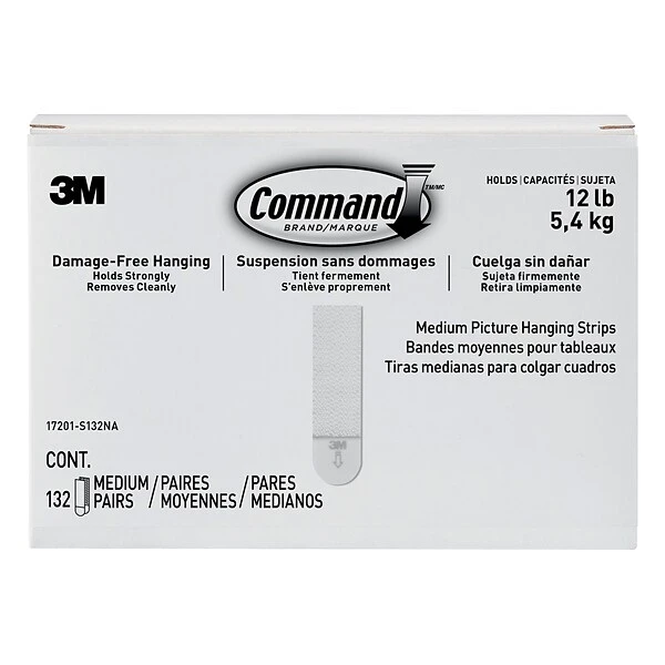 Command® Medium Picture Hanging Strips, White, 132 Sets/Pack (17201-S132NA) 10 Command® Medium Picture Hanging Strips, White, 132 Sets/Pack (17201-S132NA) - Image 8