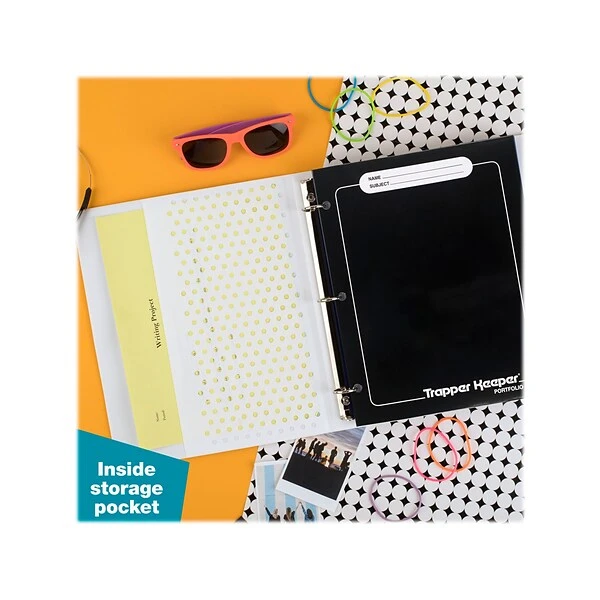 Mead Trapper Keeper 1" 3-Ring Pocket Binder, Neon Heart (260038G-ECM) 6 Mead Trapper Keeper 1" 3-Ring Pocket Binder, Neon Heart (260038G-ECM) - Image 4