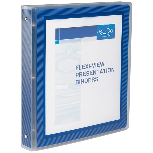 Avery Flexi-View 1" 3-Ring View Binder, Navy Blue (17685) 3 Avery Flexi-View 1" 3-Ring View Binder, Navy Blue (17685)