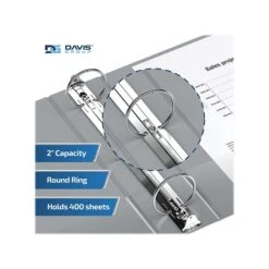 Davis Group Easyview Premium 2" 3-Ring View Binder, Gray, 6/Pack (8413-07-06) -Scott Stationery Shop sp179266152 s7