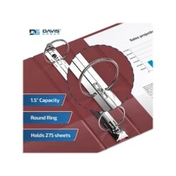 Davis Group Easyview Premium 1 1/2" 3-Ring View Binder, Burgundy, 6/Pack (8412-08-06) -Scott Stationery Shop sp179266243 s7