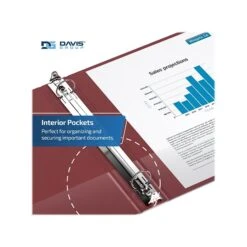 Davis Group Easyview Premium 1 1/2" 3-Ring View Binder, Burgundy, 6/Pack (8412-08-06) -Scott Stationery Shop sp179266244 s7