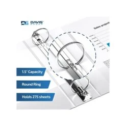 Davis Group Easyview Premium 1 1/2" 3-Ring View Binder, White, 6/Pack (8412-00-06) -Scott Stationery Shop sp179266257 s7