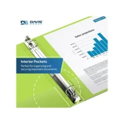 Davis Group Easyview Premium 1" 3-Ring View Binder, Lime Green, 6/Pack (8411-24-06) -Scott Stationery Shop sp179266285 s7