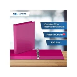Davis Group Easyview Premium 1" 3-Ring View Binder, Pink, 6/Pack (8411-43-06) -Scott Stationery Shop sp179266322 s7