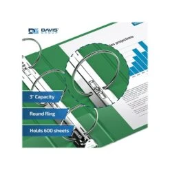 Davis Group Easyview Premium 3" 3-Ring View Binder, Green, 6/Pack (8414-04-06) -Scott Stationery Shop sp179266720 s7