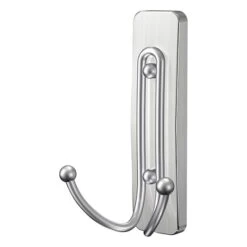 Command™ Large Double Bath Hook, Satin Nickel, 1 Hook, 1 Large Water-Resistant Strip/Pack (BATH36-SN-ES) -Scott Stationery Shop sp27754639 s7