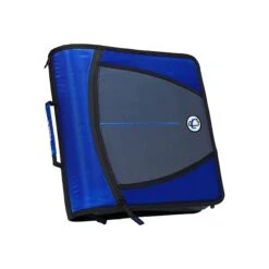 Case It Mighty Zip Tab 3" 3-Ring Zipper Binder, Blue (D146BLUE)
