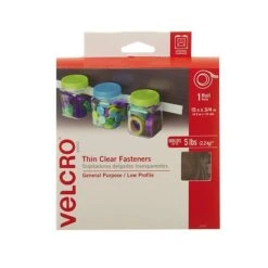 Velcro® Brand 3/4" X 15' Sticky Back Hook & Loop Fastener Roll, Clear (91325)