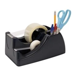 Officemate 2-in-1 Deluxe Desktop Tape Dispenser, Black (96690)