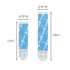Command™ Assorted Water Resistant Refill Strips, Blue, 2 Medium And 4 Large Strips (BATH22-ES)