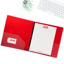 JAM Paper Designders 3/4" 3-Ring Flexible Poly Binders, Assorted Colors, 4/Pack (75T1RGBOR) -Scott Stationery Shop sp55184400 s7
