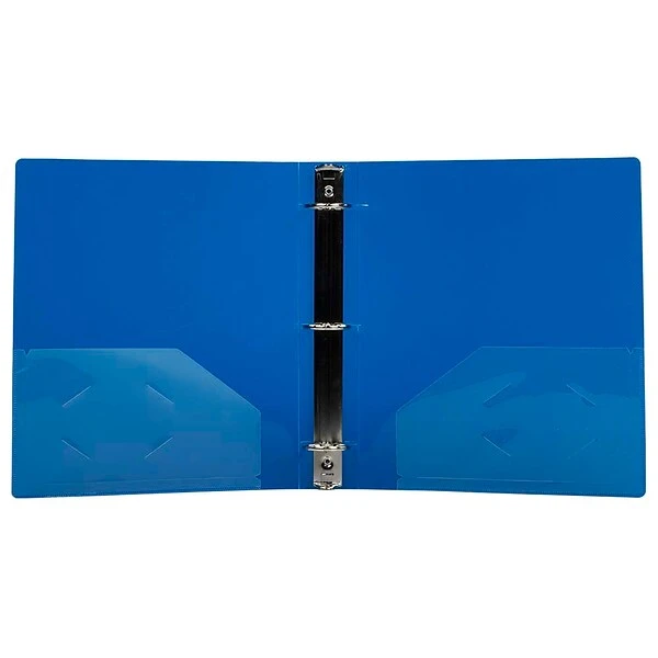 JAM Paper Designders 1 1/2" 3-Ring Flexible Poly Binder, Blue Glass Twill (762T15BU) 5 JAM Paper Designders 1 1/2" 3-Ring Flexible Poly Binder, Blue Glass Twill (762T15BU) - Image 3