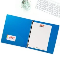 JAM Paper Designders 1" 3-Ring Flexible Poly Binder, Blue Glass Twill (751T1BU) 9 JAM Paper Designders 1" 3-Ring Flexible Poly Binder, Blue Glass Twill (751T1BU) -Scott Stationery Shop sp58557777 s7