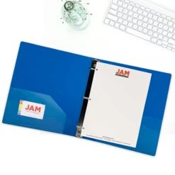 JAM Paper Designders 2" 3-Ring Flexible Poly Binder, Blue Glass Twill (820T2BU) 9 JAM Paper Designders 2" 3-Ring Flexible Poly Binder, Blue Glass Twill (820T2BU) -Scott Stationery Shop sp58557778 s7