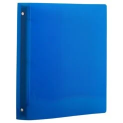 JAM Paper Designders 1" 3-Ring Flexible Poly Binder, Blue Glass Twill (751T1BU)