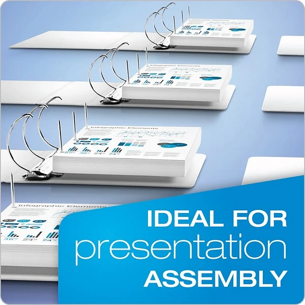 Cardinal ExpressLoad ClearVue 2" 3-Ring View Binder, White (CRD 49120) 4 Cardinal ExpressLoad ClearVue 2" 3-Ring View Binder, White (CRD 49120) - Image 2