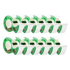 Scotch® Magic™ Tape With Refillable Dispenser, Invisible, Write On, Matte Finish, 3/4" X 8.33 Yds., 1" Core, 12 Rolls (105PK12)