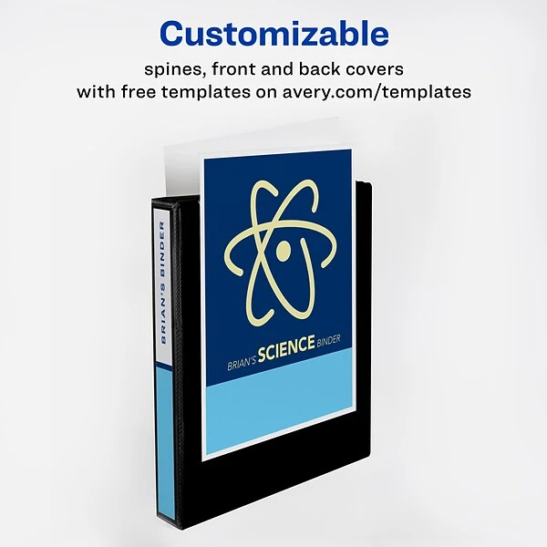 Avery Heavy Duty 1" 3-Ring View Binder, Black (79699) 5 Avery Heavy Duty 1" 3-Ring View Binder, Black (79699) - Image 3