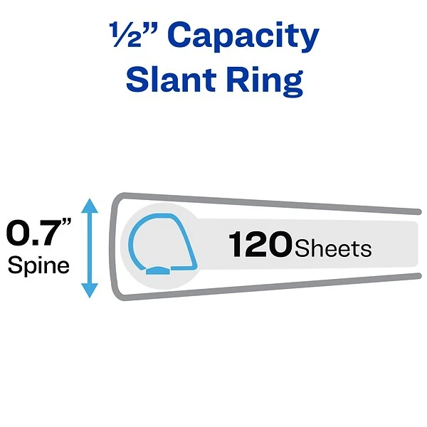 Avery Heavy Duty 1/2" 3-Ring Framed View Binder, White (68052) 3 Avery Heavy Duty 1/2" 3-Ring Framed View Binder, White (68052)