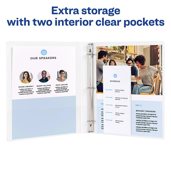 Avery Heavy Duty 1/2" 3-Ring Framed View Binder, White (68052) 5 Avery Heavy Duty 1/2" 3-Ring Framed View Binder, White (68052) - Image 3