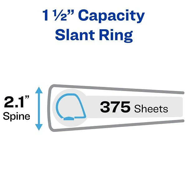 Avery Heavy Duty 1 1/2" 3-Ring View Binder, White (05404) 3 Avery Heavy Duty 1 1/2" 3-Ring View Binder, White (05404)
