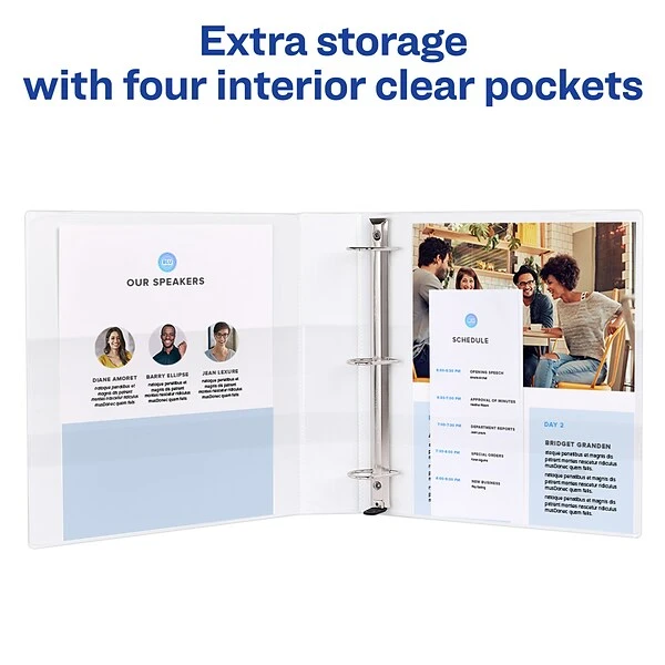 Avery Heavy Duty 1 1/2" 3-Ring View Binder, White (05404) 7 Avery Heavy Duty 1 1/2" 3-Ring View Binder, White (05404) - Image 5